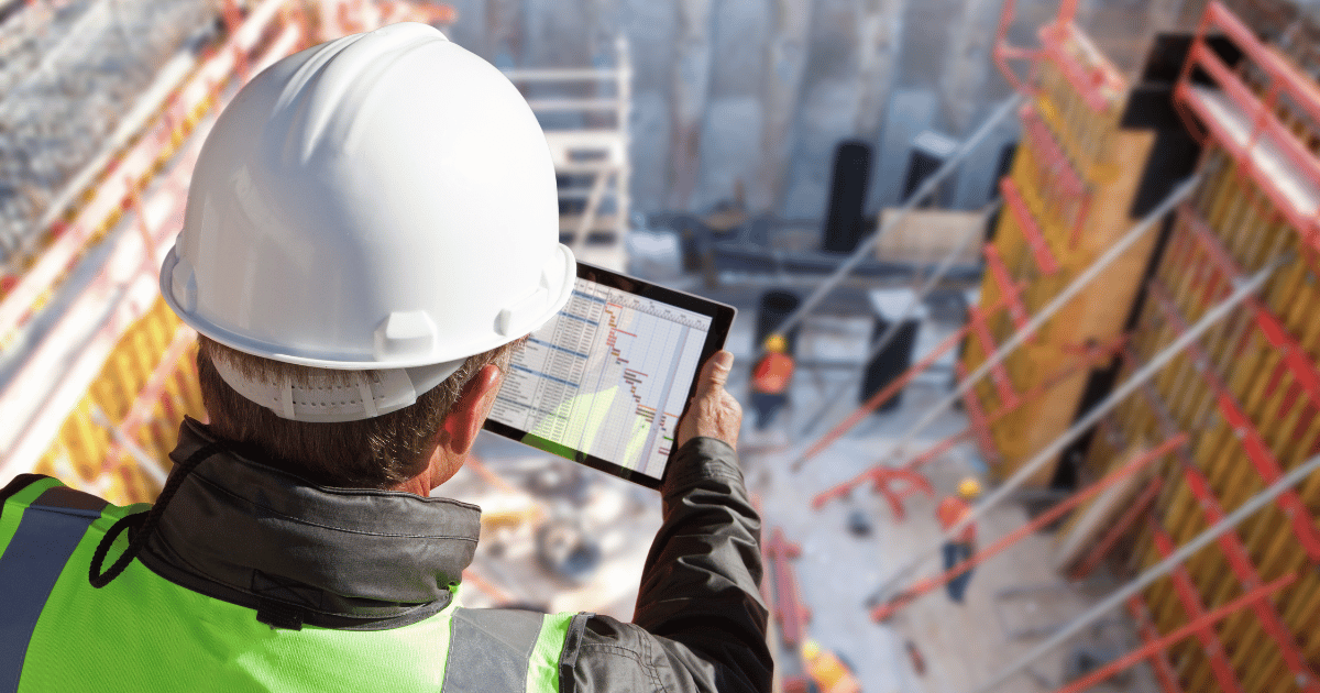 marketing-case-studies-bg A construction company manager reviewing marketing data on a tablet