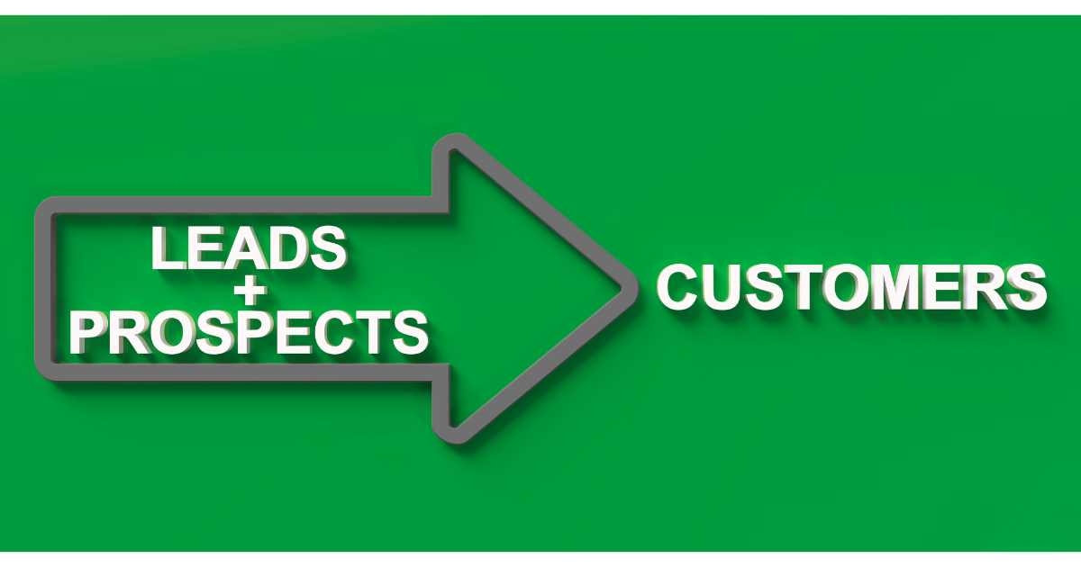 Infographic diagram of leads and prospects converting into customers