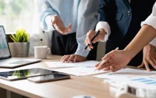 B2B Marketing partner meeting to review digital marketing strategies and insights