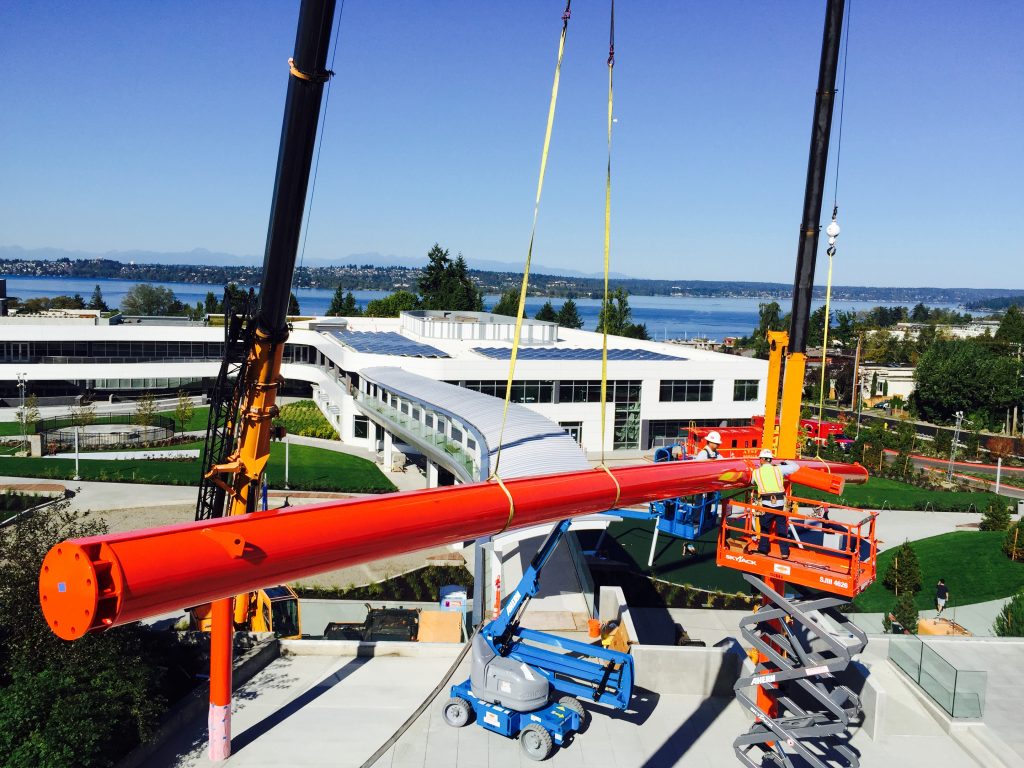 Fabric structure installation for commercial marketing project