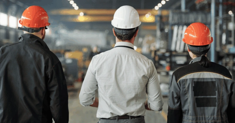 b2b-industrial-marketing-services-web-development B2B marketing managers in a warehouse facility for industrial marketing services